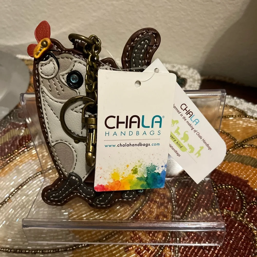 Chala Colorful Kitten Key Fob & Coin Purse. NWT